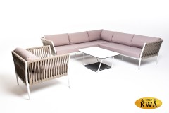 "Касабланка" модульная лаунж-зона из роупа (веревки), каркас из алюминия