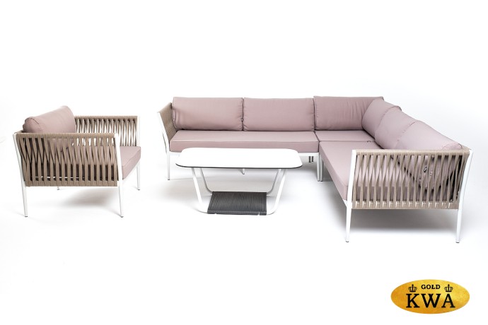 "Касабланка" модульная лаунж-зона из роупа (веревки), каркас из алюминия