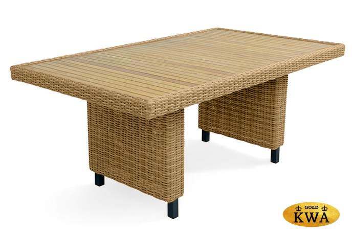 MOKKA BELLA стол прямоугольный с деревянной столешницей, соломенный