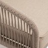 "Канны" правый модуль плетеный из роупа, каркас алюминий белый муар, роуп бежевый круглый, ткань бежевая 035