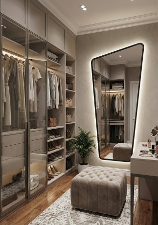 Fashion XL LED Gold Зеркало в полный рост в раме с подсветкой
