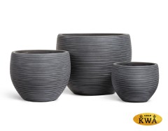 Кашпо TREEZ ERGO TreeLine Сферическая чаша Дымчато-серый бетон в-38, д-49 см