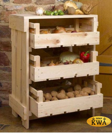Стеллаж деревянный для хранения овощей