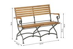 Скамья из акации ЛАТА 2-х местная