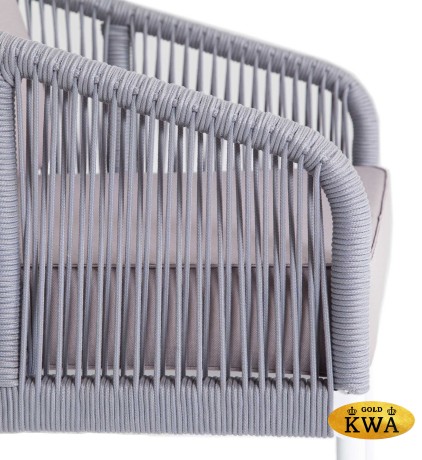 "Канны" лаунж-зона 4-местная плетеная из роупа (веревки), цвет светло-серый