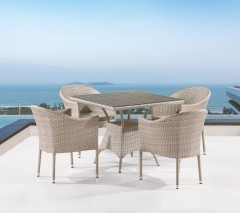 Комплект плетеной мебели T190B/Y350A-W85-90x90 Latte 4Pcs