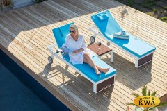 Шезлонг-лежак металлический с матрасом Alezia