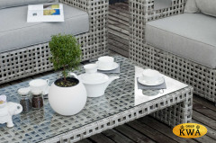 "Тито" кофейный столик плетеный, цвет серый