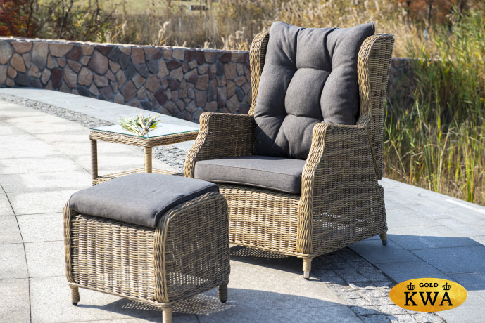 "Форио" кресло раскладное плетеное, цвет соломенный