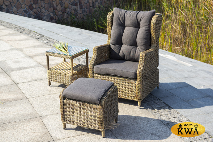 "Форио" кресло раскладное плетеное, цвет соломенный