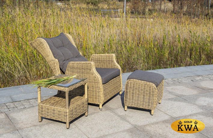 "Форио" кресло раскладное плетеное, цвет соломенный