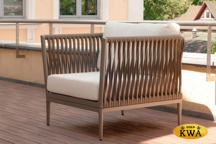 Касабланка кресло плетеное из роупа (веревки), цвет серо-коричневый