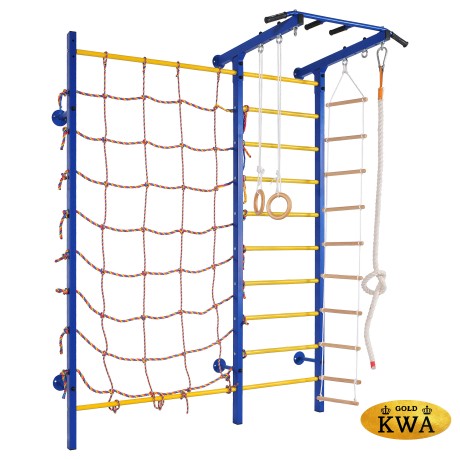 ДСК Семейный ПРОФ с турником (сеть для лазанья + вер. лестница + канат + кольца)