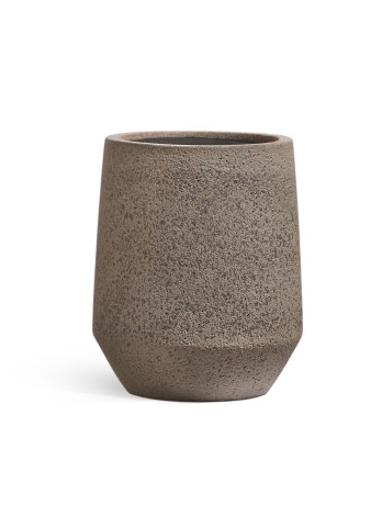 Кашпо TREEZ Ergo Hard Rock Высокая трапециевидная чаша Песок серый беж д-53, в-68 см