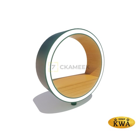 Скамейка «Орбита» без вращения с подсветкой (лиственница)