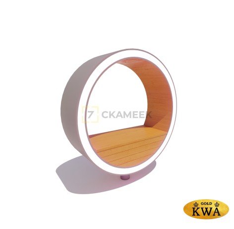 Скамейка «Орбита» без вращения с подсветкой (лиственница)