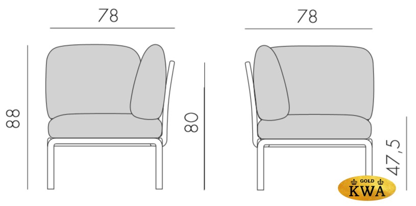 Модуль угловой пластиковый с подушками