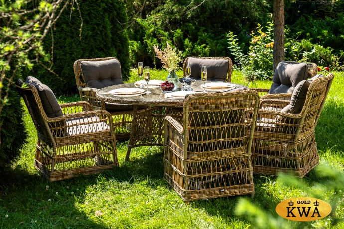 "Эспрессо–150 C" обеденная группа плетеная, цвет соломенный