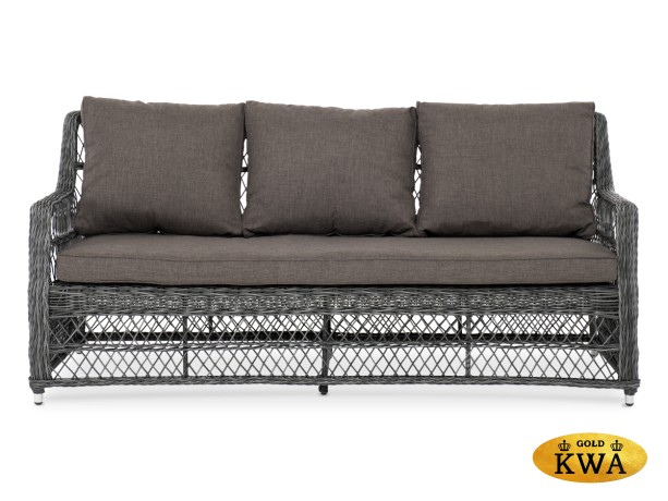 "Гранд Латте" диван трехместный из искусственного ротанга, цвет графит