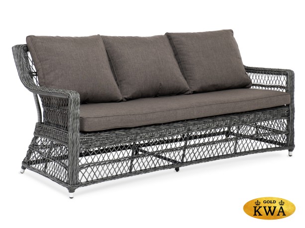 "Гранд Латте" диван трехместный из искусственного ротанга, цвет графит