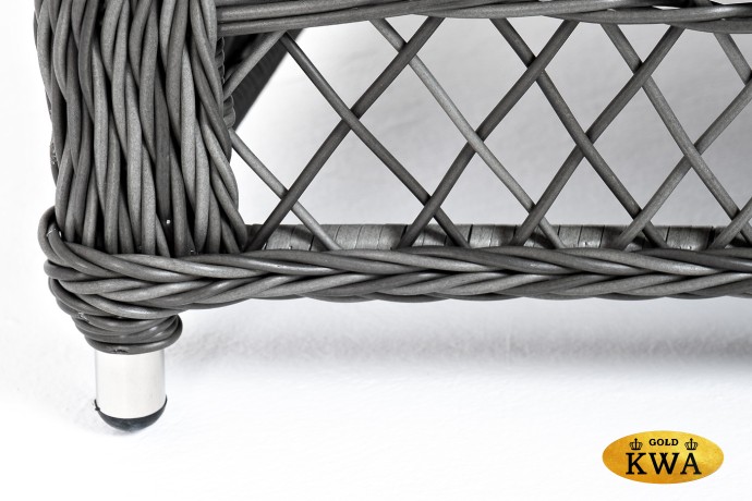 "Гранд Латте" диван трехместный из искусственного ротанга, цвет графит