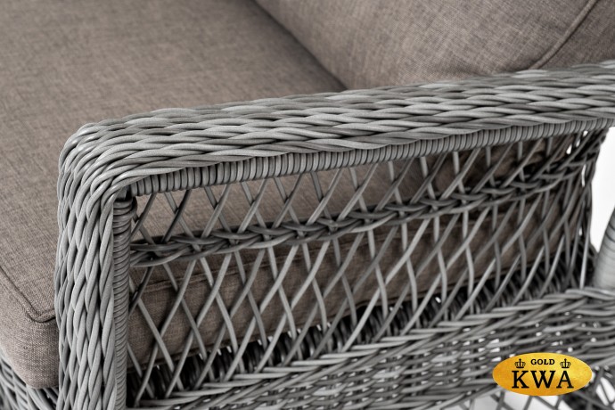 "Гранд Латте" диван трехместный из искусственного ротанга, цвет графит