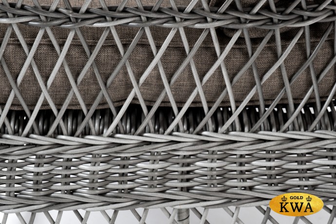 "Гранд Латте" диван трехместный из искусственного ротанга, цвет графит