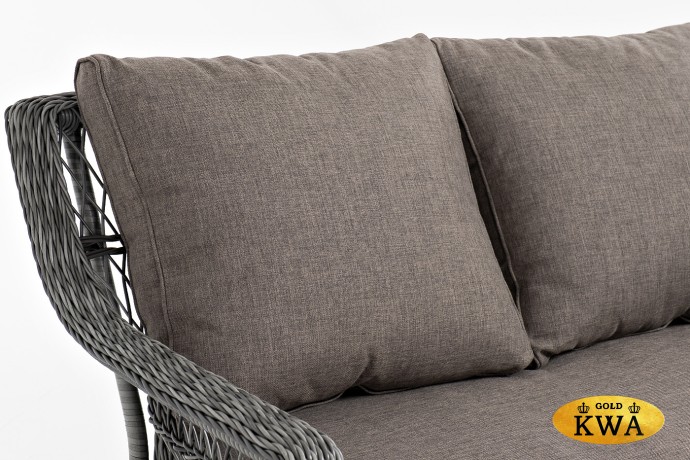 "Гранд Латте" диван трехместный из искусственного ротанга, цвет графит