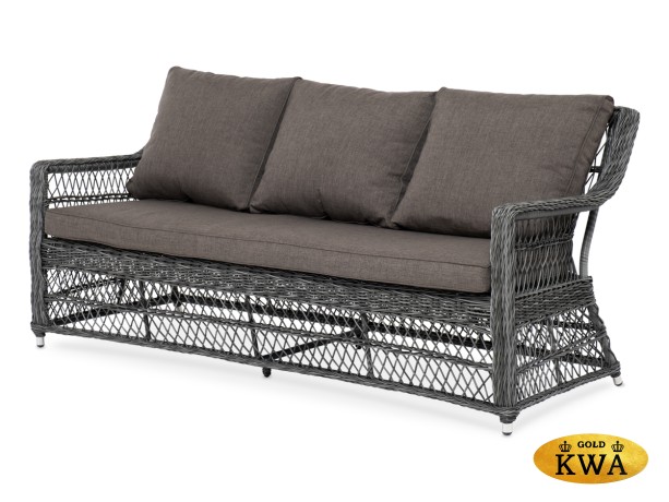 "Гранд Латте" диван трехместный из искусственного ротанга, цвет графит