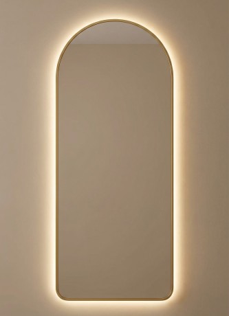Arch XL LED Gold Зеркало в полный рост в раме с подсветкой