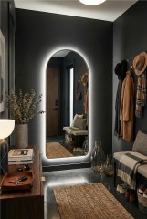 Arch XL LED Gold Зеркало в полный рост в раме с подсветкой