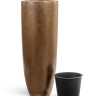 Кашпо TREEZ Effectory Metal Высокий конус Giant Тёмное матовое золото в-120, д-46 см 1/1