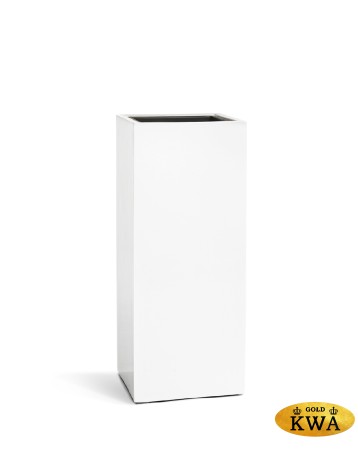 Кашпо TREEZ Effectory Gloss Высокий куб Белый глянцевый лак в-75 см, 31х31 см 1/1