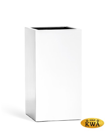 Кашпо TREEZ Effectory Gloss Высокий куб Белый глянцевый лак в-75 см, 31х31 см 1/1