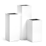 Кашпо TREEZ Effectory Gloss Высокий куб Белый глянцевый лак в-75 см, 31х31 см 1/1