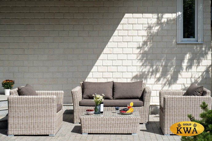 "Капучино" журнальный столик из искусственного ротанга, цвет бежевый