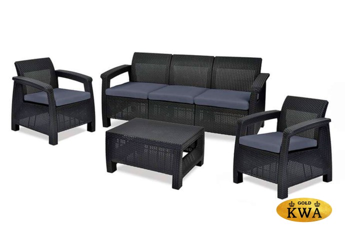 Комплект мебели Corfu Triple Set, серый