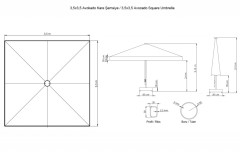 Зонт профессиональный 3.5х3.5 м