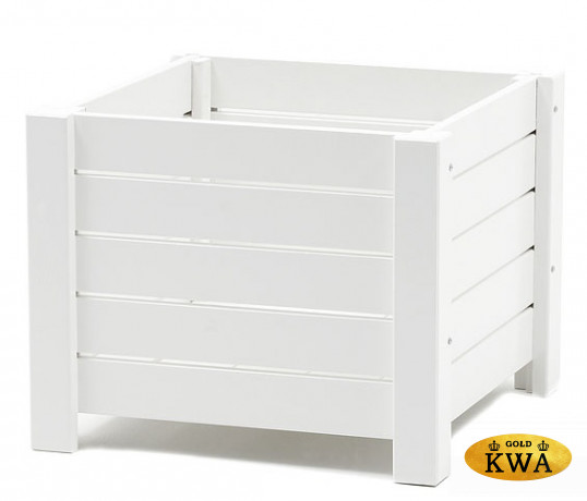 Ящик для цветов из сосны белый