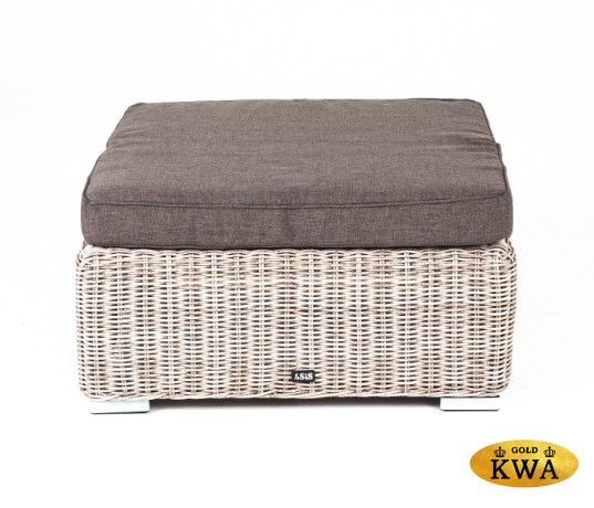 "Лунго" плетенная оттоманка с подушкой, цвет бежевый