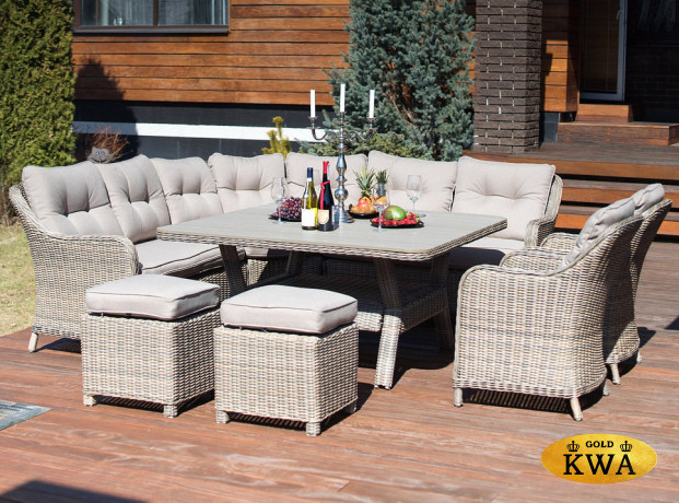 Угловой комплект дачной мебели СОРРЕНТО из плетеного ротанга