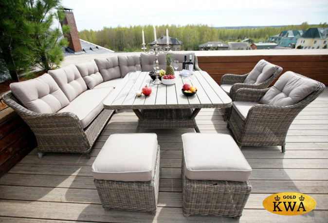 Угловой комплект дачной мебели СОРРЕНТО из плетеного ротанга