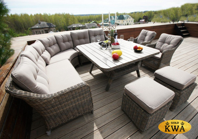 Угловой комплект дачной мебели СОРРЕНТО из плетеного ротанга