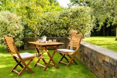 Складной кофейный комплект из акации КАРО с высоким столом