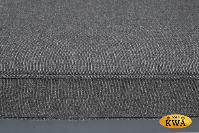 "Канны" угловой модуль плетеный из роупа, каркас алюминий темно-серый (RAL7024) шагрень, роуп темно-серый круглый, ткань темно-серая