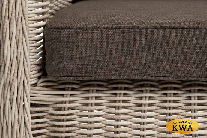 "Гляссе" диван трехместный из искусственного ротанга, цвет бежевый