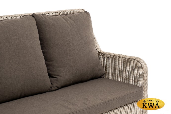 "Гляссе" диван трехместный из искусственного ротанга, цвет бежевый