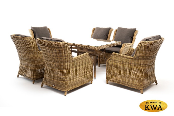 "Неаполь" обеденная группа плетеная из искусственного ротанга, цвет соломенный