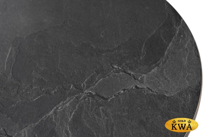 "Колумбия" журнальный стол из HPL круглый Ø40 H55, каркас из стали серый (RAL 7024), цвет столешницы "серый гранит"