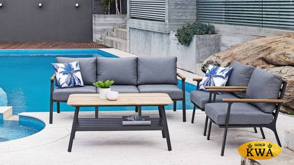 Диванная группа из алюминия CONCORDE L темный графит  Joygarden